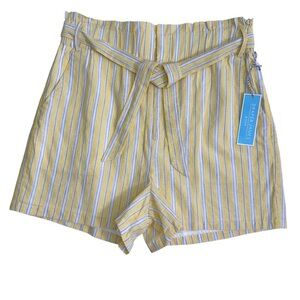Draper James Striped  Paper bag High Waisted Shorts. NWT Size L